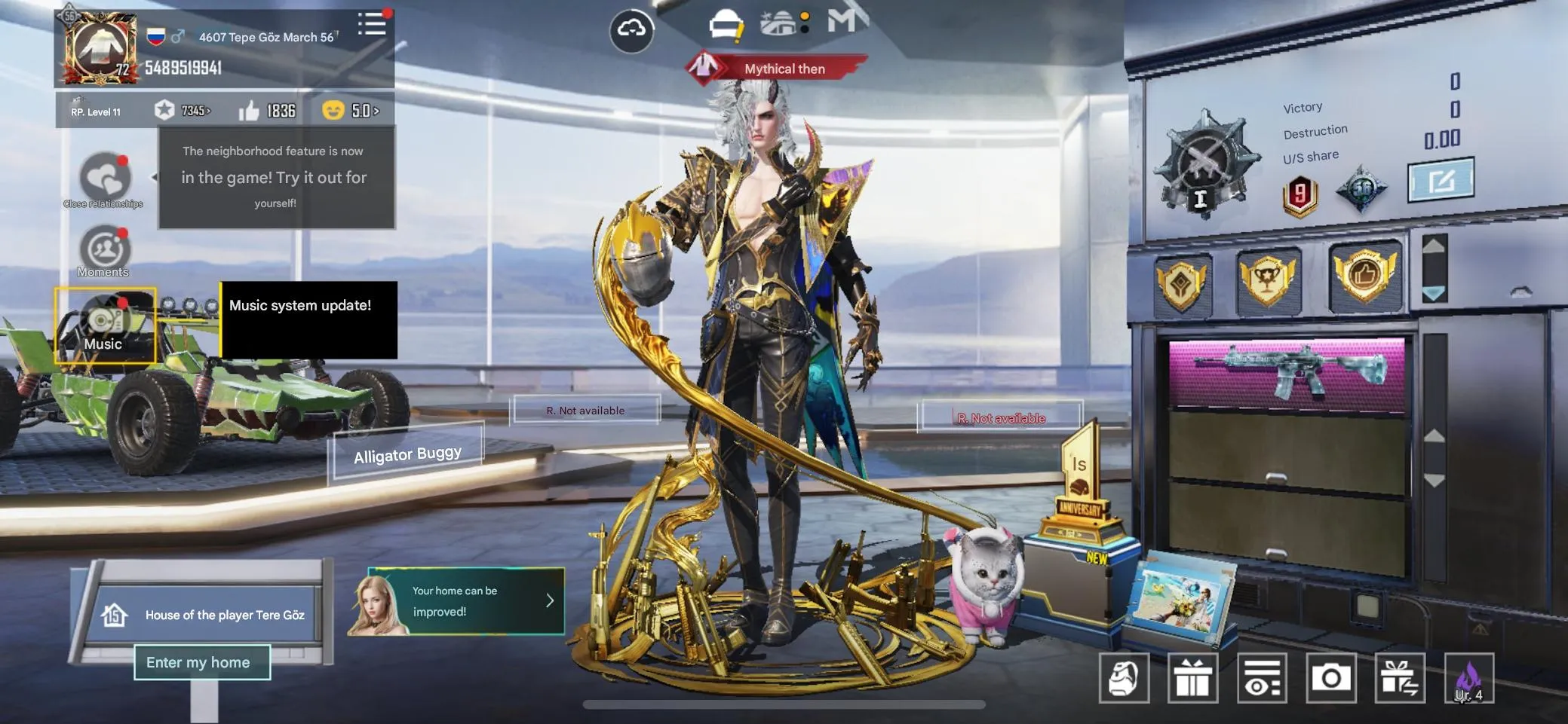 PGM281 K-INFECTED-X-Suit M416 Glacier Lvl 4 BUGS Aligator 50+ Mythic Skins (G)